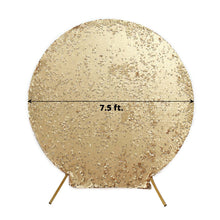 Gold Sequined Circle 7.5 ft in Diameter Arch Covers Fitted Backdrop Covers