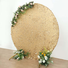Big Payette Sequin Design Matte Champagne Round Fitted 7.5 Feet Arch Cover