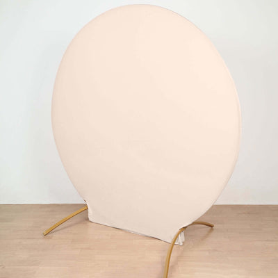 Round beige backdrop stand for photography
