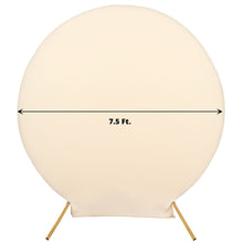 7.5 Feet Round Matte Beige Spandex 2 Sided Wedding Backdrop Stand Cover