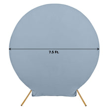 7.5 Feet Round Matte Dusty Blue Spandex 2 Sided Wedding Backdrop Stand Cover