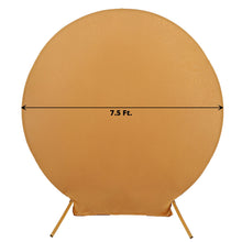 7.5 Feet Round Matte Gold Spandex Wedding Backdrop Stand Cover
