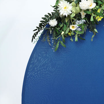 Create Unforgettable Moments with the Matte Royal Blue Round Spandex Fit Wedding Backdrop Stand Cover 7.5ft