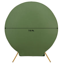 7.5 Feet Round Matte Olive Green Spandex 2 Sided Wedding Backdrop Stand Cover