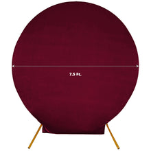 7.5 Feet Fitted Round Soft Velvet Burgundy Colored Arch Cover