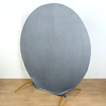 7.5ft Dusty Blue Soft Velvet Fitted Round Wedding Arch Cover
