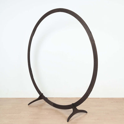 Wooden circular stand on a white background