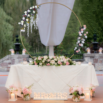 Elegant Gold Metal Round Arch Wedding Cake Display Stand