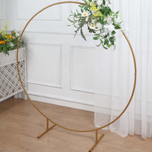 5 Feet - Gold Metal Backdrop Stand Round Arch Balloon Circle Flower Frame 