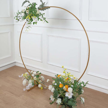 Elevate Your Event Decor with the Gold Metal Balloon Circle Wedding Arch Stand