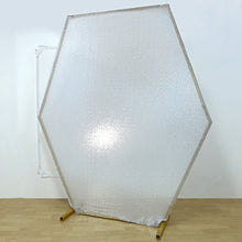 8ftx7ft Metallic Silver Sparkle Sequin Hexagon Wedding Arch Cover, Shiny Backdrop Stand Cover