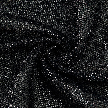 Create Unforgettable Memories with the Black Metallic Shimmer Tinsel Spandex Hexagon Backdrop