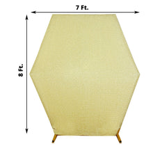 Champagne Metallic Shimmer Tinsel Spandex Hexagon Arch Covers