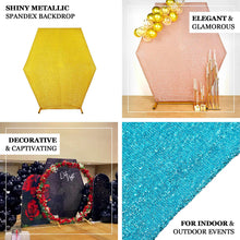 8ftx7ft Blush / Rose Gold Metallic Shimmer Tinsel Spandex Hexagon Backdrop, Wedding Arch Cover