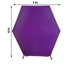 Purple Metallic Shimmer Tinsel Spandex Double Sided Fitted Backdrop Cover for Arch