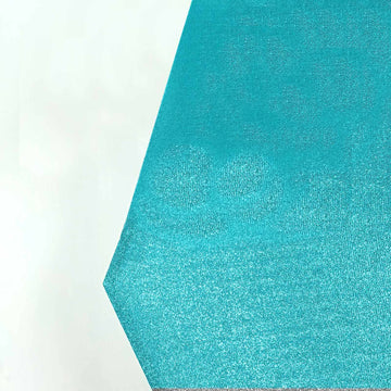 Elevate Your Event Decor with a Turquoise Metallic Shimmer Tinsel Spandex Hexagon Backdrop