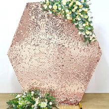 8ftx7ft Blush / Rose Gold Big Payette Sequin Sparkly Hexagon Wedding Arch Cover