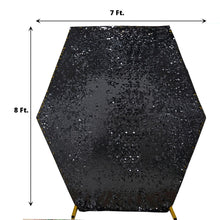 8ftx7ft Black Big Payette Sequin Sparkly Hexagon Wedding Arch Cover
