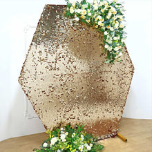 8ftx7ft Gold Big Payette Sequin Sparkly Hexagon Wedding Arch Cover