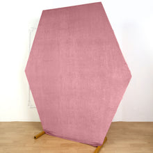 8ftx7ft Dusty Rose Soft Velvet Fitted Hexagon Wedding Arch Cover