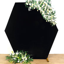 8ftx7ft Black Soft Velvet Fitted Hexagon Wedding Arch Cover