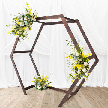 Create a Picture-Perfect Setting with a Heavy Duty Dual Wooden Hexagon Frame Wedding Arch