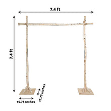 Wooden arch with measurements of 7.4 ft and 15.75 inches, suitable for backdrop stands