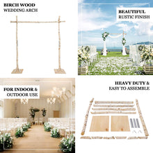 7.5ft Rustic Natural Birch Wood Square Wedding Ceremony Backdrop Stand