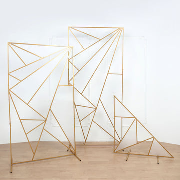 Elevate Your Wedding Decor with the Gold Metal Flower Frame Prop Stand