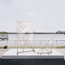 3ft Tall Gold Metal Triangular Geometric Wedding Backdrop Floor Stand