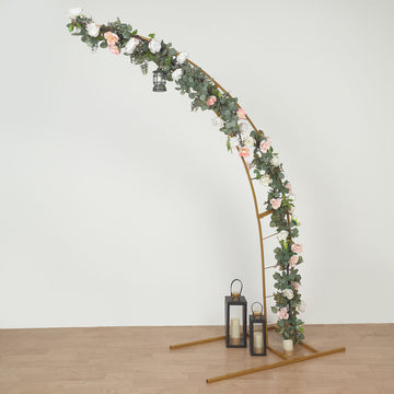 Elevate Your Event Decor with the Gold Metal Half Crescent Moon Flower Stand