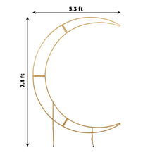 Metal Gold Crescent Moon Backdrop Stand with measurements 5.3 ft and 7.4 ft