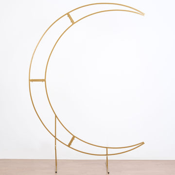 Create Unforgettable Memories with the Gold Metal Half Crescent Moon Wedding Arch Flower Stand