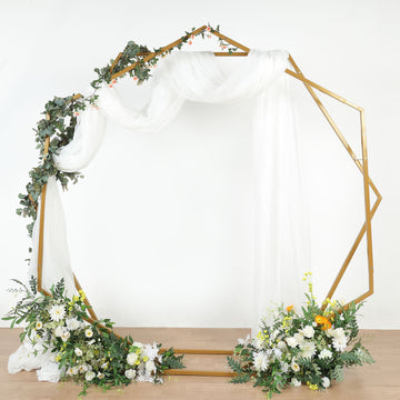 Elegant Gold Metal Wedding Arch for Stunning Event Decor