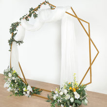 8ft Dual Gold Metal Geometric Shaped Hexagon Heptagon Wedding Arch, Event Photo Backdrop Stand