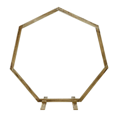 Wooden octagonal frame on a plain white background.