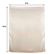 A beige satin curtain with measurements of 8 ft and 10 ft, perfect for room divider, solid backdrop curtain & dividers