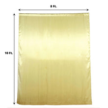 A solid champagne satin curtain with measurements of 8 ft and 10 ft, perfect for room divider, solid backdrop curtain & dividers
