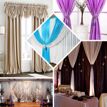 8 Ft x 10 Ft White Satin Panel Drapes For Photo Booth Backdrop With Rod