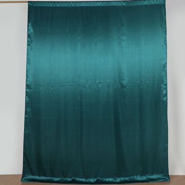 Create a Captivating Event Space with Teal Satin Window Drapes