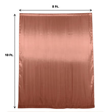 Terracotta (Rust) Satin Event Photo Backdrop Curtain Panel, Window Drape With Rod Pocket