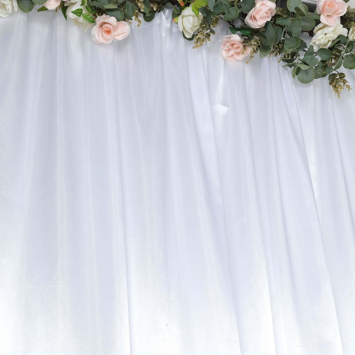 Polyester Backdrop Drape Curtain Panel - (White, main image 1