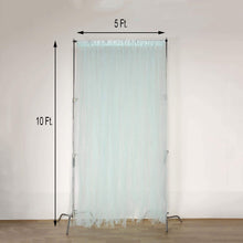 5ftx10ft Blue Reversible Sheer Tulle Satin Backdrop Curtain Panel with Rod Pocket