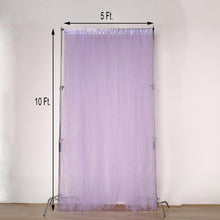 Sheer Backdrops - Tulle and Satin Lavender Lilac Curtain with measurements of 5 ft and 10 ft