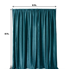 8 Feet Peacock Teal Curtain Panel In Velvet Drape