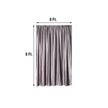 A picture of a Velvet Charcoal Gray Solid Backdrop Curtain with the measurements of 8 ft x 8 ft, perfect as a room divider