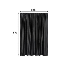 A black velvet curtain with measurements on a white background, perfect as a room divider, solid backdrop curtain & dividers.