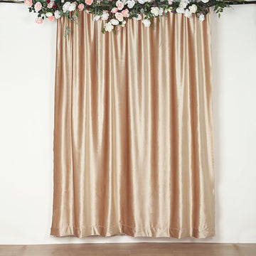 Champagne Smooth Velvet Backdrop Curtain Panel for Elegant Event Decor