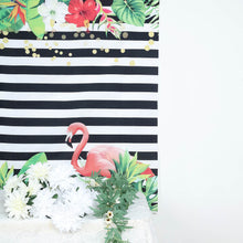 Pink Flamingo and Stripe Vinyl Print Photography Booth Backdrop 5 Feet x 7 Feet