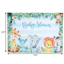Vinyl Baby Shower Safari Jungle Animal Theme Print Photo Backdrop 5 Feet x 7 Feet